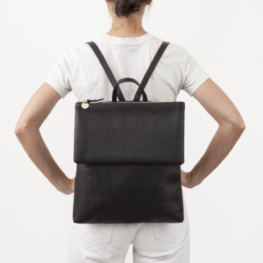 Clare V. Agnes Backpack in Black Pebbled Leather! EUC